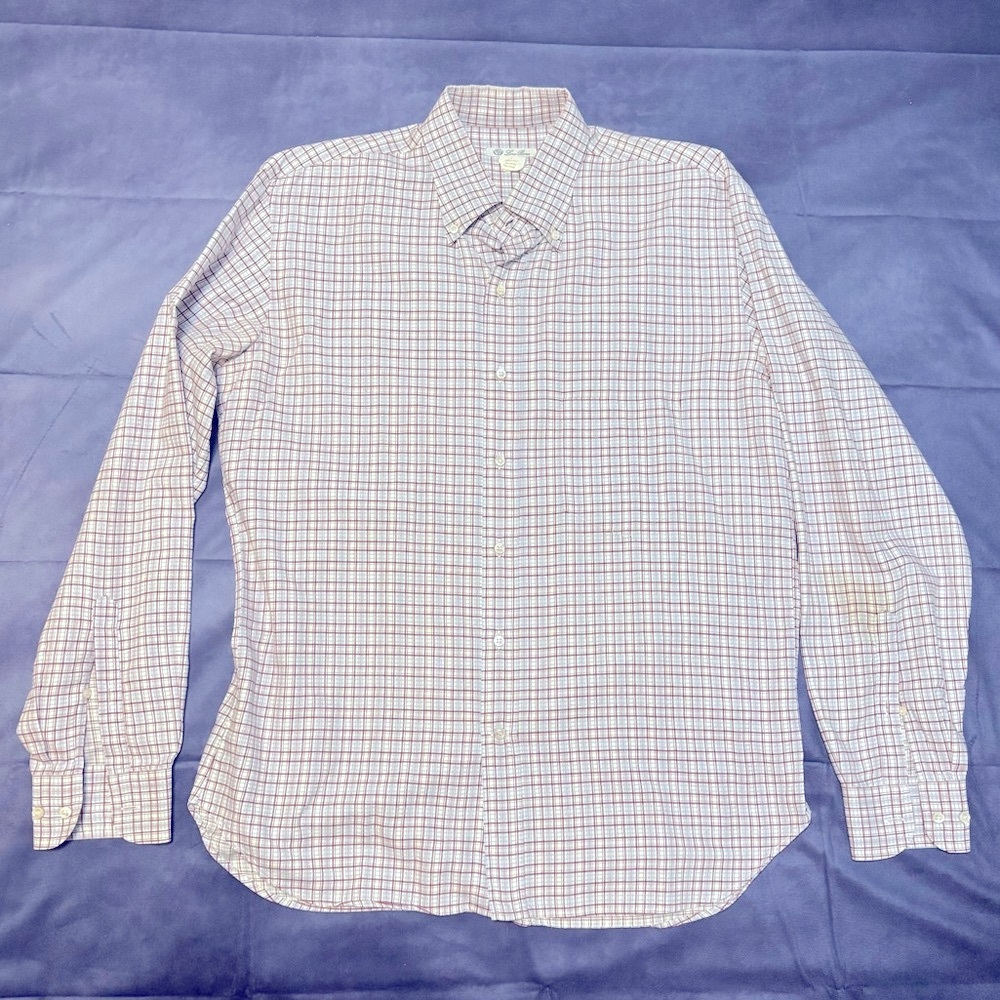 Loro Piana Red/White/Blue Check Dress Shirt - Size XL